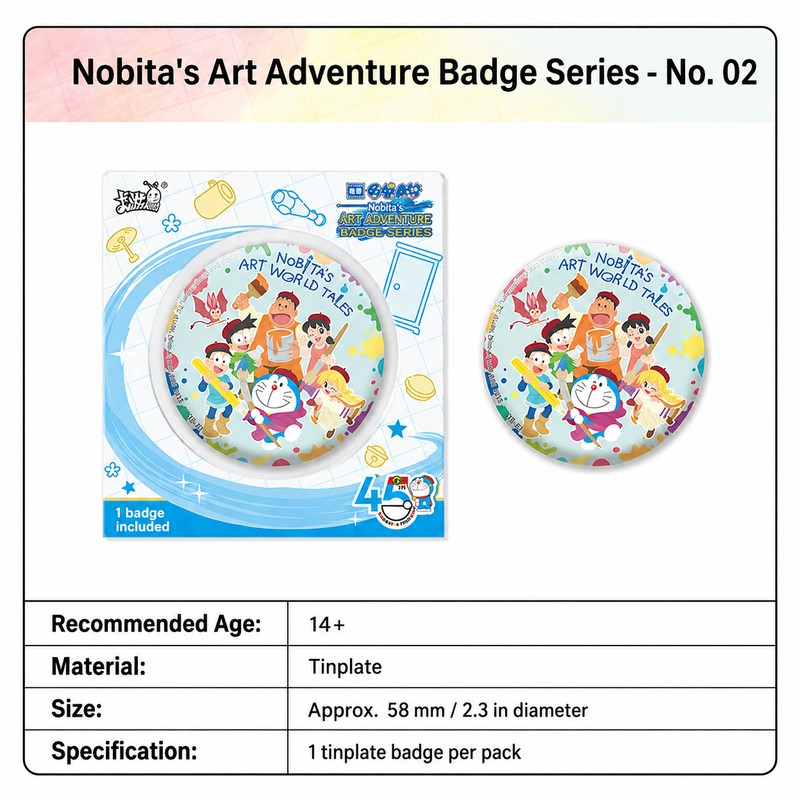 Officially Licensed Doraemon Nobita's Art World Tales Badge